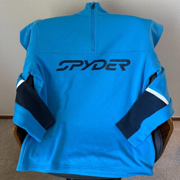 Spyder Speed Fleece 1/2 Zip AEB Blue Men's Medium NEVER WORN - Picture 1 of 4